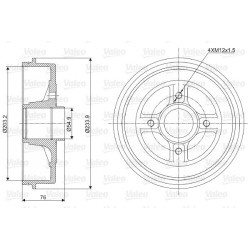 Stabdžių būgnas VALEO 237003