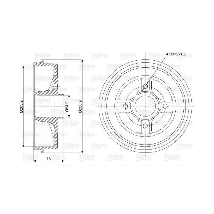 Stabdžių būgnas VALEO 237003