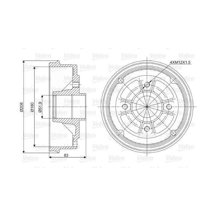 Stabdžių būgnas VALEO 237006