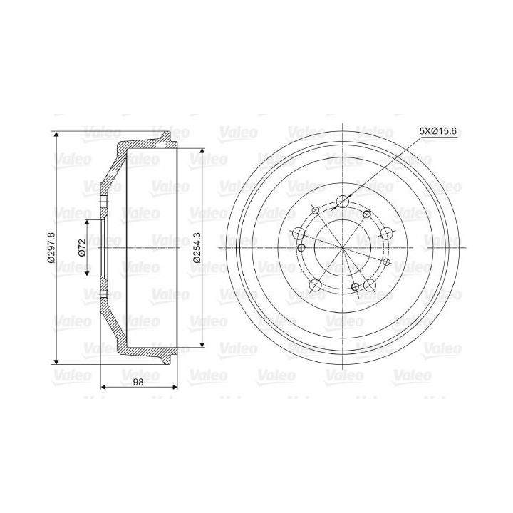 Stabdžių būgnas VALEO 237014