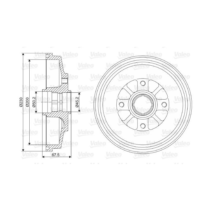 Stabdžių būgnas VALEO 237020