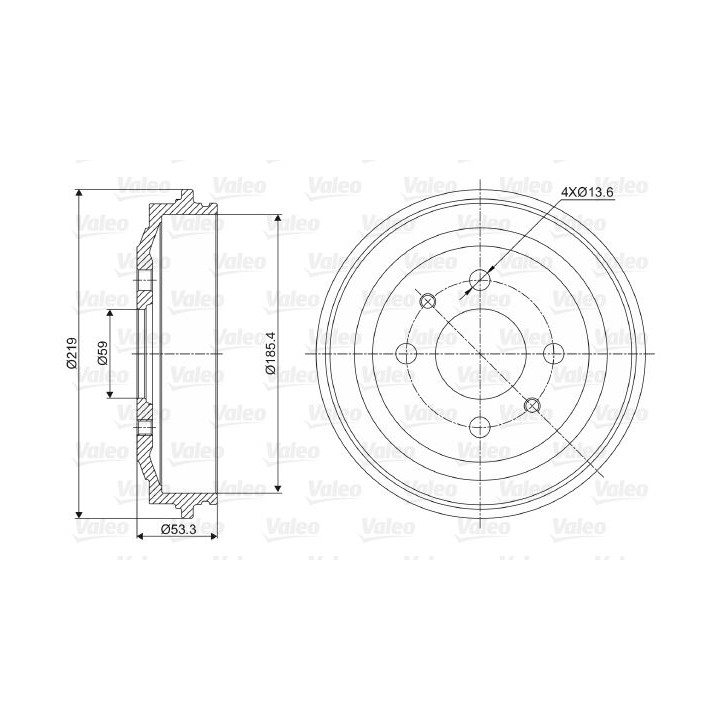 Stabdžių būgnas VALEO 237024