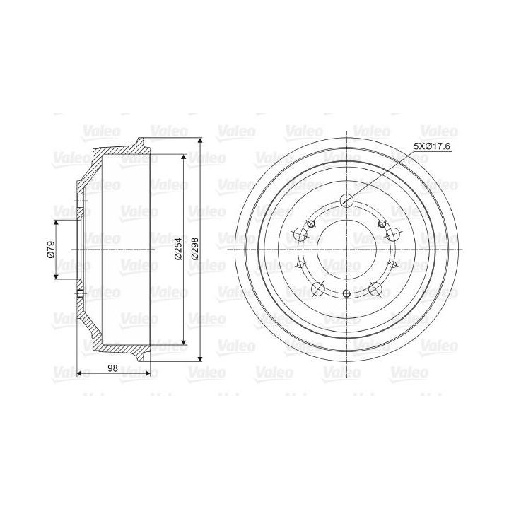 Stabdžių būgnas VALEO 237028