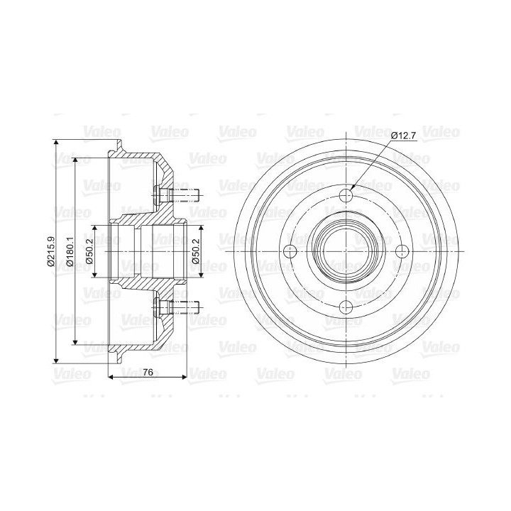 Stabdžių būgnas VALEO 237032