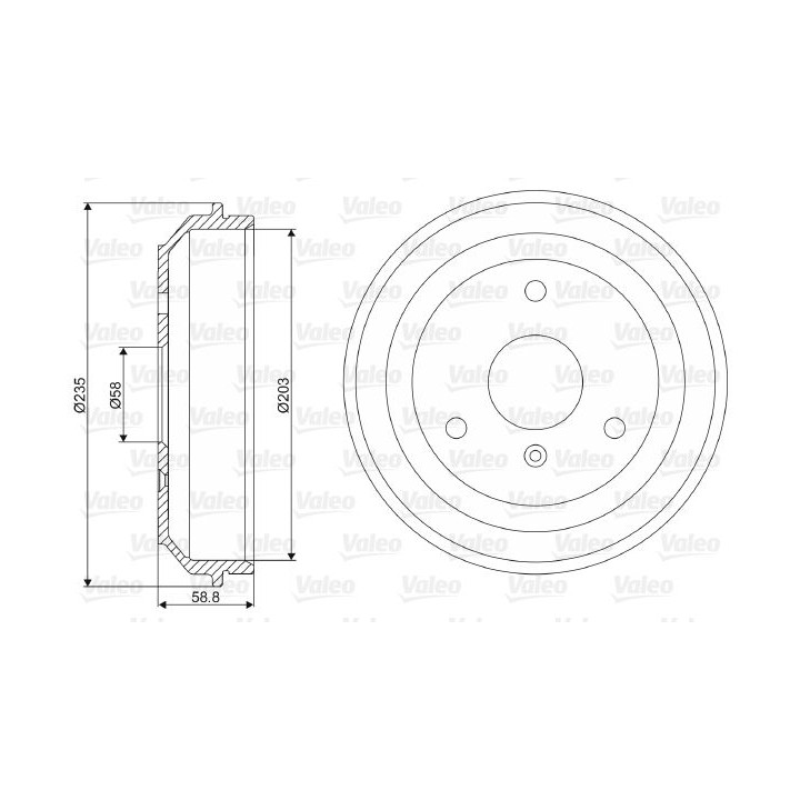 Stabdžių būgnas VALEO 237035
