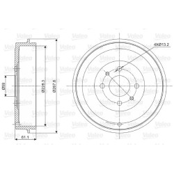 Stabdžių būgnas VALEO 237036