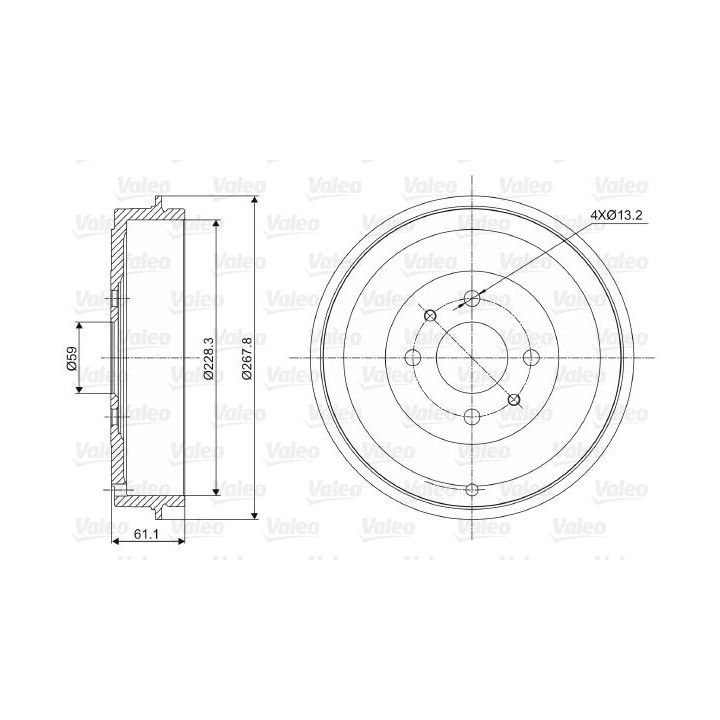 Stabdžių būgnas VALEO 237036
