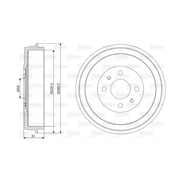 Stabdžių būgnas VALEO 237037