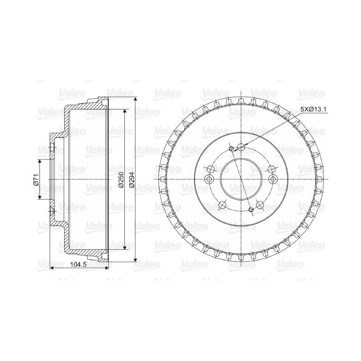 Stabdžių būgnas VALEO 237039