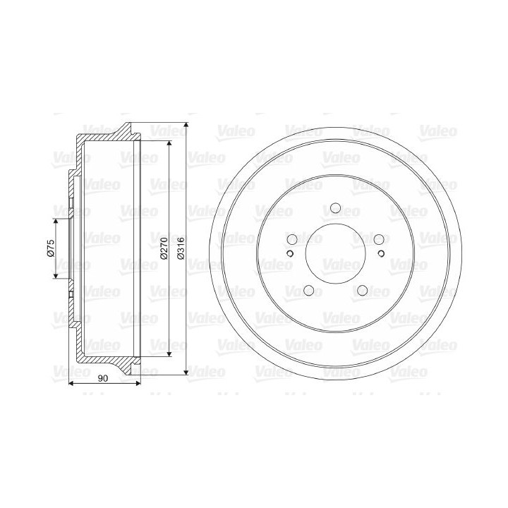 Stabdžių būgnas VALEO 237047