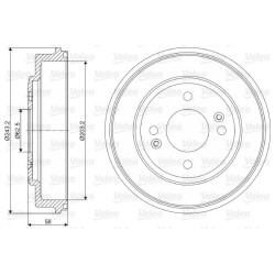 Stabdžių būgnas VALEO 237051