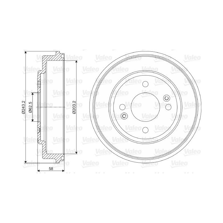 Stabdžių būgnas VALEO 237051