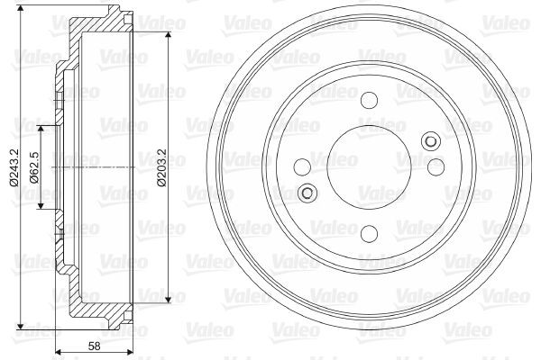 Stabdžių būgnas VALEO 237051