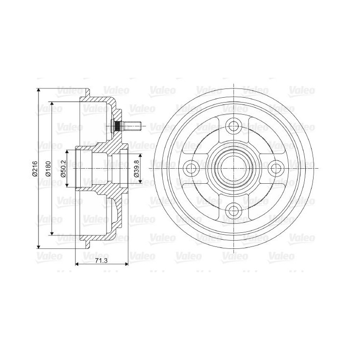 Stabdžių būgnas VALEO 237052