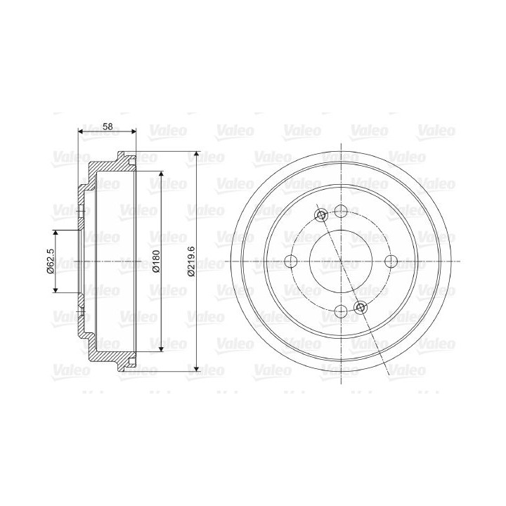 Stabdžių būgnas VALEO 237059