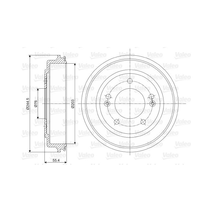 Stabdžių būgnas VALEO 237076