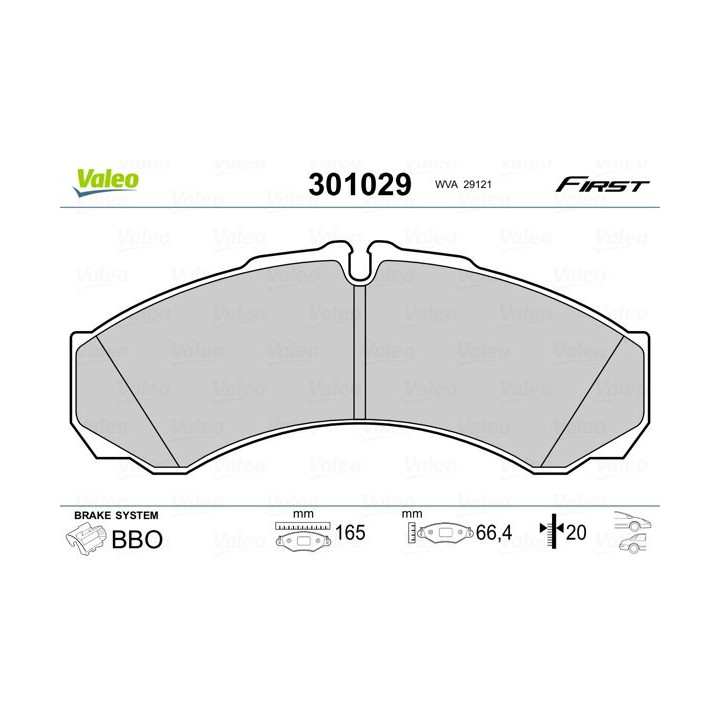 Stabdžių trinkelių rinkinys, diskinis stabdys VALEO 301029