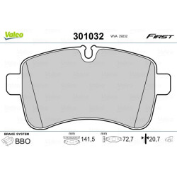 Stabdžių trinkelių rinkinys, diskinis stabdys VALEO 301032