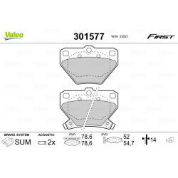 Stabdžių trinkelių rinkinys, diskinis stabdys VALEO 301577