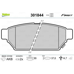 Stabdžių trinkelių rinkinys, diskinis stabdys VALEO 301844