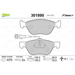 Stabdžių trinkelių rinkinys, diskinis stabdys VALEO 301990