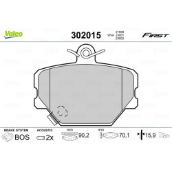 Stabdžių trinkelių rinkinys, diskinis stabdys VALEO 302015