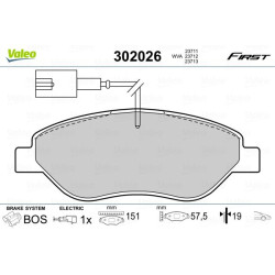 Stabdžių trinkelių rinkinys, diskinis stabdys VALEO 302026