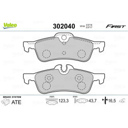 Stabdžių trinkelių rinkinys, diskinis stabdys VALEO 302040