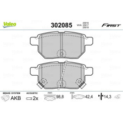 Stabdžių trinkelių rinkinys, diskinis stabdys VALEO 302085