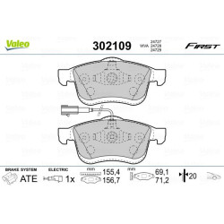 Stabdžių trinkelių rinkinys, diskinis stabdys VALEO 302109