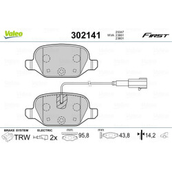 Stabdžių trinkelių rinkinys, diskinis stabdys VALEO 302141