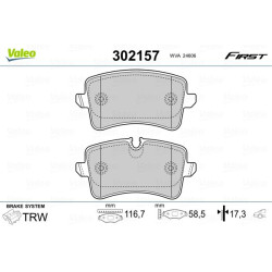Stabdžių trinkelių rinkinys, diskinis stabdys VALEO 302157