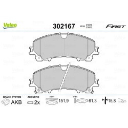 Stabdžių trinkelių rinkinys, diskinis stabdys VALEO 302167