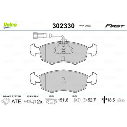 Stabdžių trinkelių rinkinys, diskinis stabdys VALEO 302330