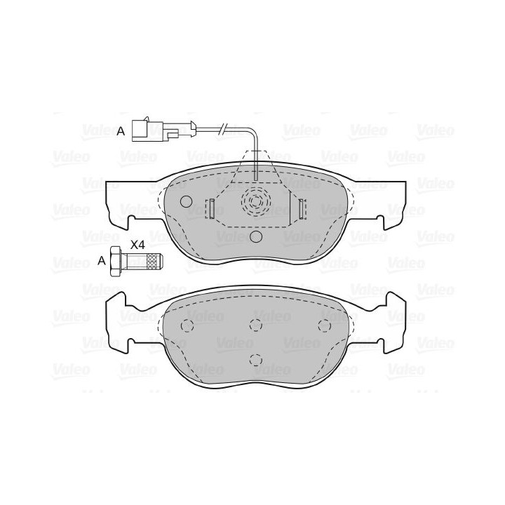 Stabdžių trinkelių rinkinys, diskinis stabdys VALEO 598040