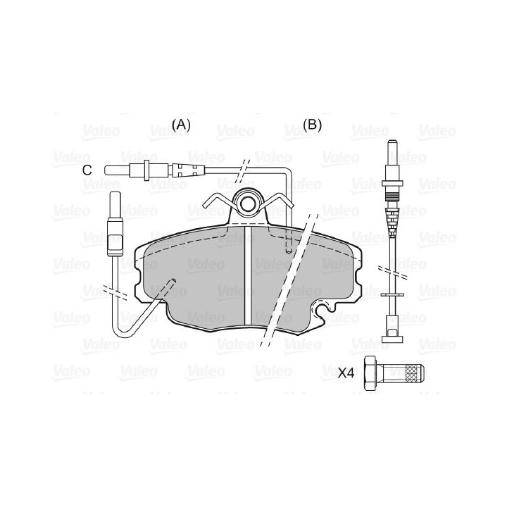 Stabdžių trinkelių rinkinys, diskinis stabdys VALEO 598084