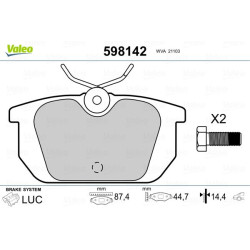 Stabdžių trinkelių rinkinys, diskinis stabdys VALEO 598142