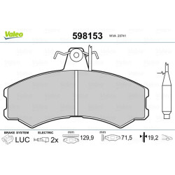 Stabdžių trinkelių rinkinys, diskinis stabdys VALEO 598153