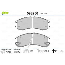 Stabdžių trinkelių rinkinys, diskinis stabdys VALEO 598250