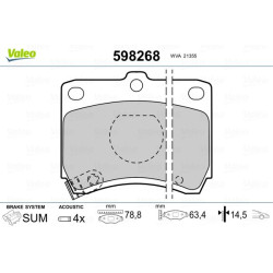 Stabdžių trinkelių rinkinys, diskinis stabdys VALEO 598268