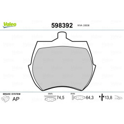 Stabdžių trinkelių rinkinys, diskinis stabdys VALEO 598392