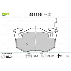 Stabdžių trinkelių rinkinys, diskinis stabdys VALEO 598396