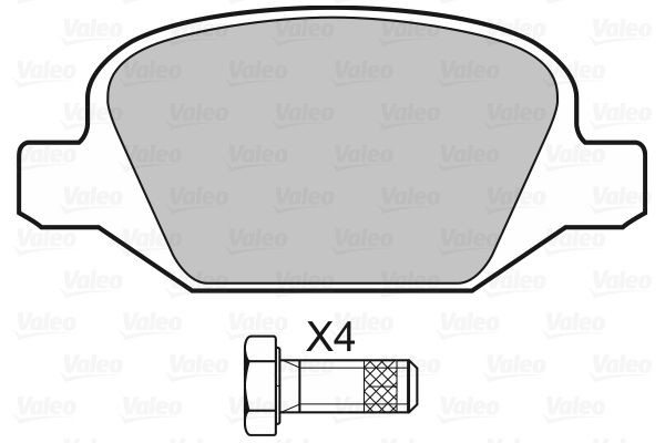 Stabdžių trinkelių rinkinys, diskinis stabdys VALEO 598425