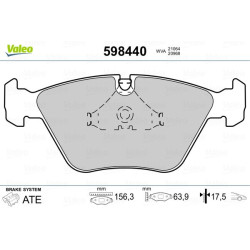 Stabdžių trinkelių rinkinys, diskinis stabdys VALEO 598440