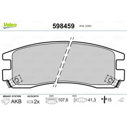 Stabdžių trinkelių rinkinys, diskinis stabdys VALEO 598459
