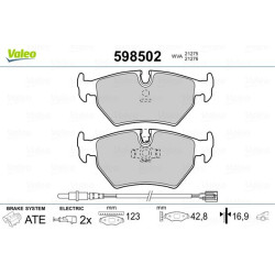 Stabdžių trinkelių rinkinys, diskinis stabdys VALEO 598502