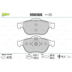 Stabdžių trinkelių rinkinys, diskinis stabdys VALEO 598566