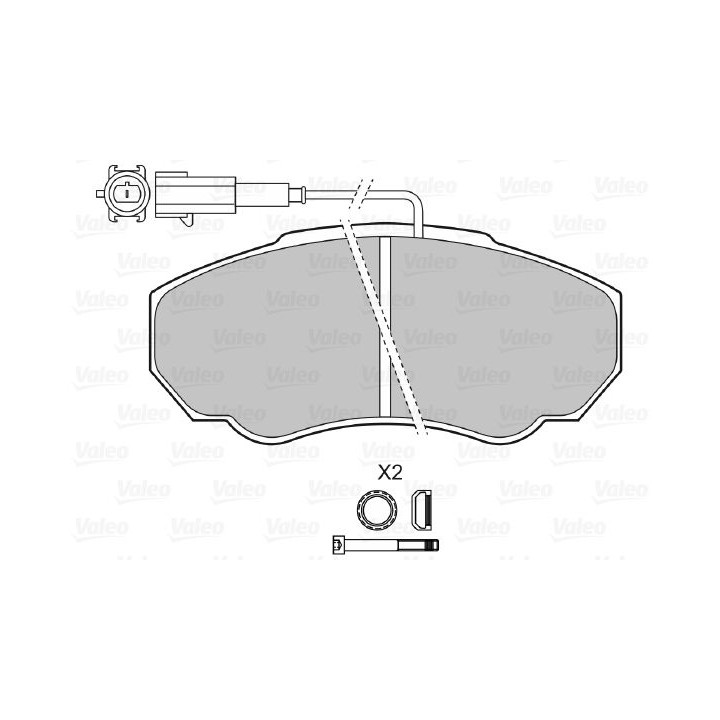 Stabdžių trinkelių rinkinys, diskinis stabdys VALEO 598568