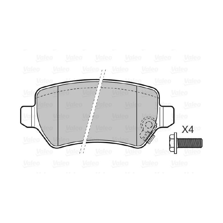 Stabdžių trinkelių rinkinys, diskinis stabdys VALEO 598584