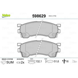 Stabdžių trinkelių rinkinys, diskinis stabdys VALEO 598629